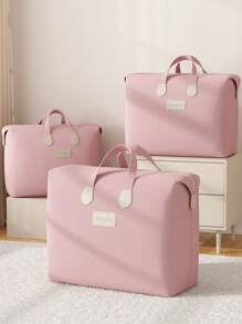 1PC Lotus Root Powder Color Selected Fabric, Large Capacity Seasonal Bedding Storage Bag, Back To School Luggage Storage Bag, Toy Packaging Bag Suitable For Home Clothing Storage And Organization, Mobile Packaging, Luggage Folding Storage Bag, High-Quality Storage Bag, Toy Storage Bag