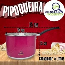 Popcorn Maker No. 20 Aluminum With Glass Lid 4 Liters - 玫紅色 - 查看 3
