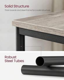 Mesita de noche, mesa auxiliar pequeña, mesita de noche alta para sala de estar, dormitorio, oficina, baño, marrón rústico y negro clásico - Beige - Ver 6