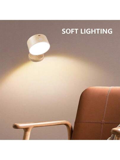 Rechargeable Double Verlichting LED Wand Sconce 360° Rotatable, Dimmable USB Port Magnetic Mount Reading Home Battery Operated, Night Light, Ho hold Lighting view 4
