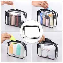 3pcs/Cleaning Travel Toiletries And Makeup Storage Bag For Ladies Toiletries And Toiletries And Waterproof Zipper Transparent Design Can Quickly Find Items Suitable For Women Air Travel And Home Makeup Storage Ladies' Gift Mother's Day Gift Travel Essentials Holiday Essentials