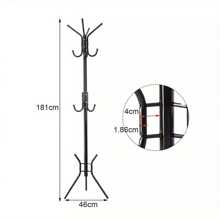 Coat Rack Stand Metal Coat Hat Jacket Umbrella Floor Standing Rack Black White Clothes Hanger 181CMCoat Hanger Back To School - Black - View 1