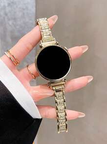 18mm 20mm 22mm Asymmetrical Rhinestone Metal Watchband - Stylish Replacement Strap For Galaxy Watch 6 5 4 40mm 44mm, Galaxy Watch 5 Pro, Galaxy Active 2, Watch 6 4, Compatible With Huawei GT5 GT4 GT3 GT2 Pro - Comfortable, Unisex Design For Men And Women