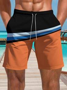 Men's Hawaiian Style 3D Print Beach Shorts - Quick Dry, Drawstring Waist, Perfect Choice For Summer Outing - Multicolor - View 5