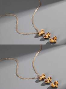 1 件时尚高端豹纹心形项链适合男女日常佩戴，精美礼物