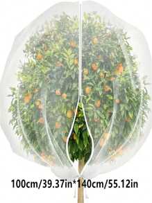 1pc Large Garden Net Bag Plant Clip With Zipper And Drawstring & Protective Equipment-Insect And Bird Prevention, Suitable For Fruit Trees, Vegetables, Shrubs And Flowers To Prevent Insects. - White - View 11