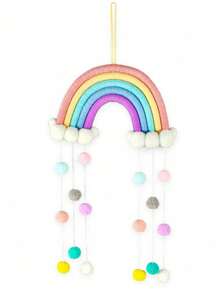 1 szt. Kolorowe ręcznie tkane tęczowe dekoracje, sznurki kulkowe, tęczowe zawieszki ścienne z makaroników, kolorowe dekoracje domu w stylu boho, artykuły imprezowe, pokoje dziecięce, żłobki, zawieszki do klas, wystrój pokoju, wystrój domu