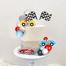 25 PCS Racing Cake Toppers Race Car Birthday Cake Decorations For Racing Car Checkered Flag Birthday Anniversary Party Decorations Supplies,Christmas