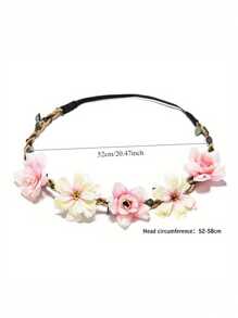 6 piezas Coronas de flores para mujeres y niñas, diademas con flores, tocado de flores para niñas de las flores, novia, dama de honor, accesorios para el cabello de boda estilo bohemio, corona de flores, diademas para niñas pequeñas, bebés y niños pequeños, material de poliéster