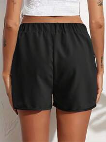 SANOPY Shorts For Women,Womens Shorts,Running Shorts For Women,Minimalist High Waist Pocket Shorts, Casual Shorts For Summer & Spring - 黑色 - 查看 2