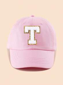 1pc Pink Letter Patch Baseball Cap, 8-16 Years Old Girls Snapback Hat, Suitable For Spring, Summer, Autumn, Winter, Party Decoration Headwear - Pink - View 22