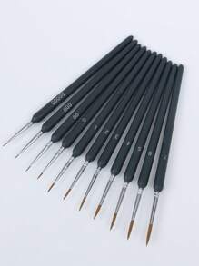 11 pièces Mini ensemble de pinceaux de peinture détaillée pour le dessin, la peinture à l'huile, l'aquarelle, la peinture de visage