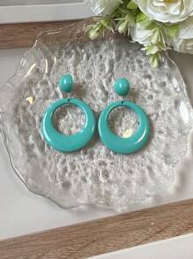 1 par de pendientes multicolor y pendientes versátiles de estilo retro europeo para fiestas de vacaciones