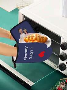 Customized 3-Piece Kitchen Apron Set, Personalized Couple Portrait Apron, Heat Resistant Gloves, Heat Resistant Pad. Suitable For Cooking, Industrial Production, Household Chores, Outdoor Grilling. Hand Or Machine Washable. Multiple Colors Available. Perfect Gift For Her/Him On Birthday, Anniversary, Christmas