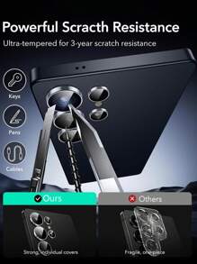 Protecteur d'objectif de caméra pour Galaxy S25 Ultra, protecteur d'objectif unique, verre trempé ultra-fin avec rebord en aluminium, compatible avec la coque Galaxy S25 Ultra, 1 set
