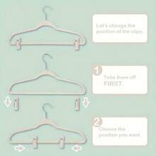 50 件/30 件/10 件儿童植绒防滑衣架，天鹅绒植绒材料不会掉毛，婴幼儿专用，带夹子，节省空间，非常适合衣柜整理和储存