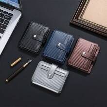 1pc Carbon Fiber Pattern Card Holder, Multi-Slot Super Thin Wallet, Fashionable ID Card Case, Suitable For Teen Casual Outdoor Athletic Or Vacation Travel, Graduation Gifts Or Birthday Dress Accessories