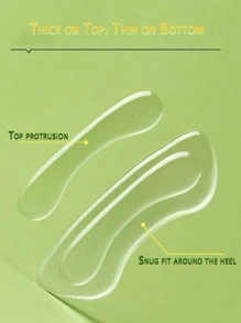 两件装舒适耐磨柔软硅胶鞋跟垫，适用于女士高跟鞋、女鞋、小猫高跟鞋 - 無色 - 查看 7