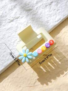 1pc Custom Hair Claw 5cm Clip Custom Letter Clip Fashionable And Cute Daisy Hair Clip, Back Of The Head Plate Hair Clip Hair Claw Suitable For Valentine's Day Gifts, Anniversary Gifts, Party Gifts, Mother's Day Gifts, Gifts For Best Friends