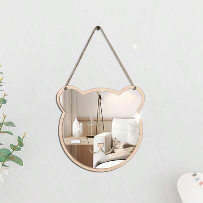 Decoración de pared de acrílico en forma de animal con espejo para habitación de niños o dormitorio, viene con película protectora que se debe retirar a la entrega