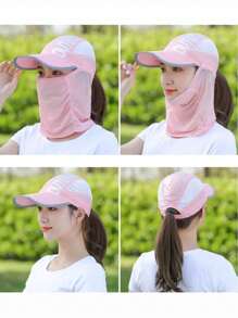 1 Stück Sonnenschutz Hut, Nackenschutz, faltbarer tragbarer Gesichtsschutz für Damen im Sommer, UV-Schutzmaske, Hut in einem, Lässig Sonnenschutzkappe, Outdoor Sonnenschutz faltbarer Sommer Sportkappe, Mesh schnelltrocknende Kappe, Picknick Hut Skimaske - Verschiedenfarbig - Übersicht 2