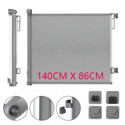 140*86CM Retractable Gate, Stair Gate Roll For Dogs And Cats, Extendable Barrier Gate, Folding Pet Dog Stair Gates Isolatio