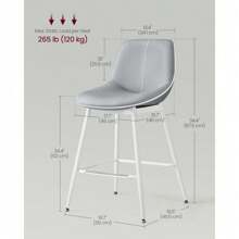 VASAGLE Bar Stools Set Of 2, Bar Height Bar Stools With Back, Ergonomic Backrest, Synthetic Leather, Metal Legs, 28.7-Inch Tall Stools For Kitchen Island Home Bar, Caramel Brown ULBC888K01