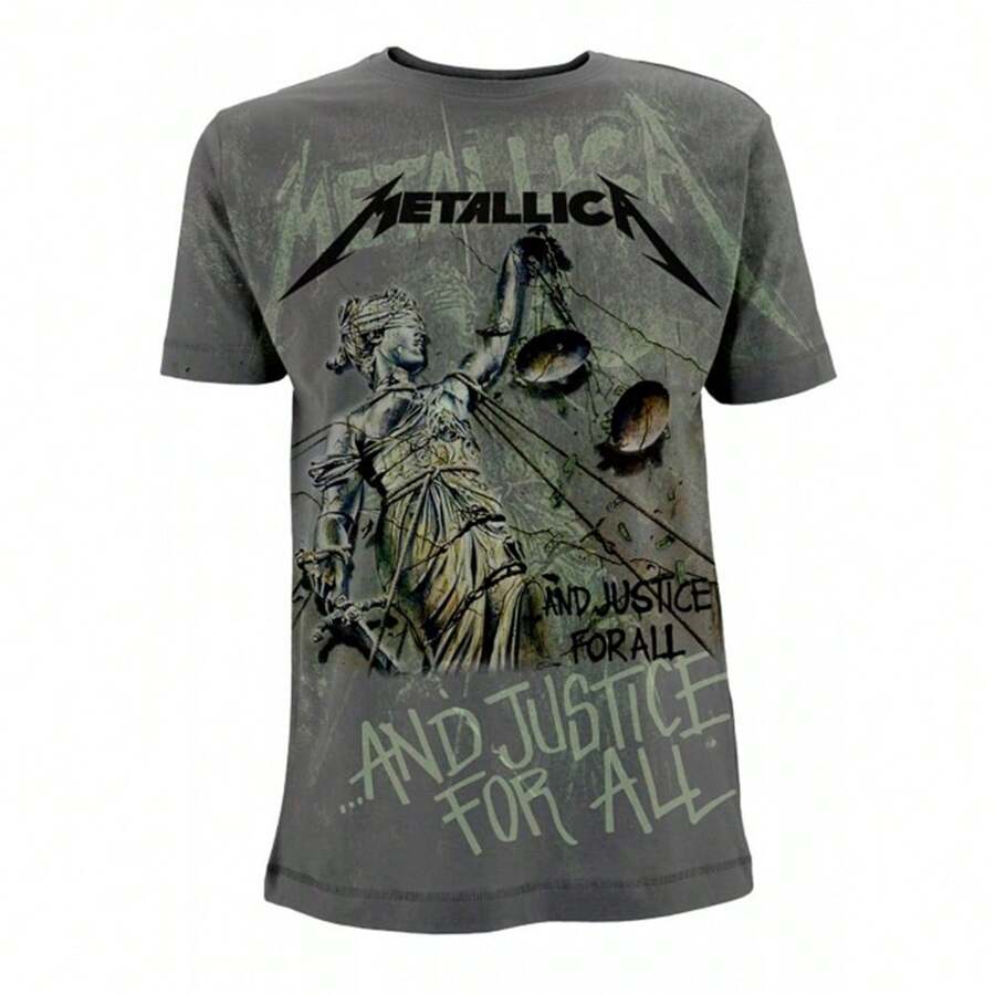 Metallica | Official Band T-Shirt | And Justice For All Neon (All Over) - 48-Hour Fast Shipping! 