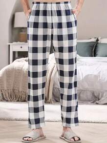 3PC Men's Plaid Sleepwear Pants - Soft & Breathable Long Pajama Pants With Elastic Waist & Pockets - Perfect For Lounging At Home - Classic & Fashionable Design - Spring & Summer Season