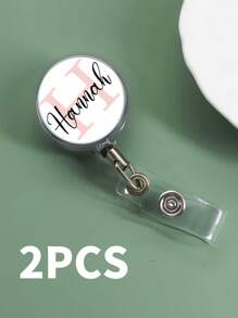 1/2/3个装定制字母姓名胸牌夹，个性化字母亚克力伸缩胸牌夹，护士胸牌卷轴，ID攀爬扣挂绳胸牌夹，注册护士ID胸牌员工个性化胸牌卷轴，带伸缩胸牌卷轴的ID卡夹，小饰品 - 彩色 - 查看 13