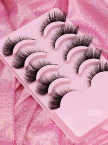 AYRMILLA Lashes 5 paar wimpersets Wimperborstel Natuurlijke valse wimpers Fluffy Soft Dramatische 3D nertsenwimpers Lange, luchtige wimpers Meerlaags Kort Dik Nepwimpers Extension Bulk Nepwimpers Make-upproducten Comfortabel om te dragen Handgemaakt Bovenste wimpers Gevleugelde uiteinden Oogverlenging Natuurlijke realistische wimpers Volle wimpers Langdurig volume Populaire make-up beautytool