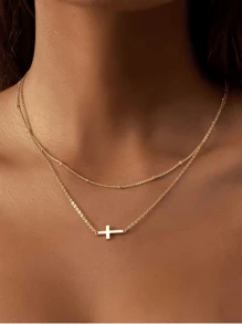 2 piezas Collar de cadena de doble capa con colgante de circonita esférica, collar gargantilla minimalista y brillante de moda versátil para niñas y mujeres, regalo para amigos, familia, Año Nuevo