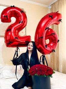 1 buah - Balon Angka Merah 40 Inci, Balon Angka Merah Helium Film Poliester Ukuran Besar, Untuk Ulang Tahun, Dekorasi Perayaan Pesta, Wisuda, Ulang Tahun Pernikahan, Pemotretan - Merah - View 6