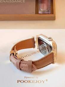 Leather Apple Watch Band Compatible With Apple Watch Series 8/9/7/6/5/4/3/2/1, And Apple Watch Ultra 40mm 44 41 45 49 42 38mm, Fashionable Bracelet For Women, Non-Stuffy, Comfortable To Wear, Perfect Fit For Wrist