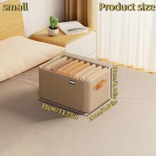 1 Pc Multifunctional Foldable Storage Basket With Handle, Suitable For Organizing Pants, Socks, Clothes, Blankets, Space-Saving For Wardrobe, Bedroom, Dorm, Practical Home Storage Assistantbedroom,Organizer,Organiser,Home Storage,White T Shirt Women,Black Pants Women,Ladies Winter Clothes,Dress,Winter Clothes For Ladies,Elegant Woman Dresses,White Shirt For Ladies,Long Sleeve,White Jumpsuit For Women,Spring Dresses For Women,Spring Outfits For Women,Spring,Spring Clothes,Minimalist,Summer Tops - Multicolor - View 14