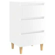 Tables repose-pieds en bois 2 pcs blanc brillant 40x35x69 cm