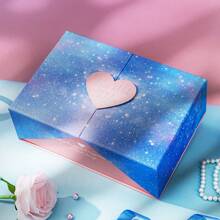 1pc Creative Blue Starry Sky Valentine's Day Gift Box, Romantic Open Style Packaging Box, Birthday Present Box, High-End Starry Open Style Gift Box, Gift Box For Girlfriend, Gift Box For Wife, Premium Gift Box, For Mother's Day , Bridesmaid Gifts , Gratuation Gifts , Birthday Gifts,Wedding Gifts