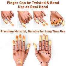 Acrylic Nail Practice Hands With 100 Nail Tips, Flexible Training Hands, Professional Nail Art Hand Tools, Adjustable False Finger Nails For DIY Manicure