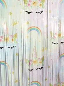 Juego de 3 cortinas de cuentas/flecos decorativas para fiestas de 100*200cm/39*78 pulgadas, con diseño de unicornio colorido, apropiadas para diferentes temas de fiestas
