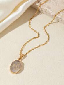 1 Lucky Stone Necklace For 12 Constellations Aries Amethyst Star/Taurus Lapis Lazuli Snake/Gemini Aquamarine Hand/Cancer Rose Quartz Eye/Leo Green Strawberry Leaves/Virgo Rose Quartz Chrysanthemum Tree Of Life Accessories Shiny Pendant Necklace Valentine's Day Gift Dating Annual Meeting Party Decoration Long Necklace Deep V Sweater Chain Birthday Gift Bohemian Style,Mom,Mother,Mother's Day,Gift - Colorful - View 6