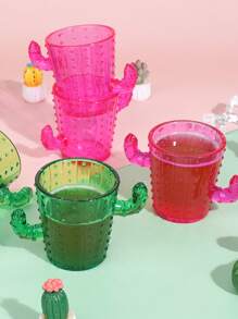 Bộ 6/12 ly nhựa hình xương rồng, ly thủy tinh 2oz, bộ sản phẩm mới lạ vui nhộn và dễ thương, thích hợp cho tiệc độc thân, tiệc theo chủ đề phương Tây/tequila, tiệc theo chủ đề lễ hội hóa trang, có thể rửa bằng máy rửa chén - Nhiều màu - Xem 5