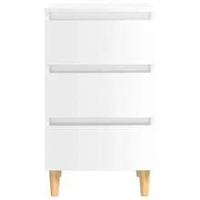 Tables repose-pieds en bois 2 pcs blanc brillant 40x35x69 cm
