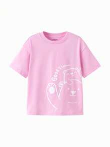 Balabala Tween Girl' Quick-Dry Short-Sleeve T-Shirt, Boys' & Girls' 2025 Family Matching Summer Top - Pink - View 4