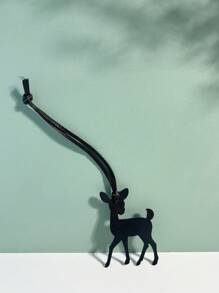 1 pieza Colgante de carro, llavero, mochila, bolso de hombro, bolso de hombro, bolso de mano, bolso de mano, otros bolsos de almacenamiento, colgante, bolsa de equipaje, colgante de cintura de pantalones, de unicolor PU, de moda, simple, versátil, lindo, lindo e interesante, con dibujo de animal de ciervo, ciervo, ciervo pequeño, adecuado para parejas, estudiantes, hombres, estudiantes, escuela, hombres, mujeres, trabajo, viajes diarios, vacaciones, viajes de negocios, adecuado para niños, vacaciones, novias, madres, novias, novias, regalos pequeños, regalos de cumpleaños - Negro - Ver 2