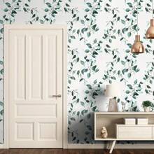 1 rol dik zelfklevend contactpapier met groen plantenbladpatroon, waterdicht en verplaatsbaar PVC, geschikt voor woonkamer, keuken, slaapkamer, slaapzaalbehang, meubelrenovatie, zelfklevend behang, kamerdecoratie, woondecoratie, wanddecoratie, badkamerdecoratie, slaapkamerdecoratie, kamerdecoratie, spullen voor woonkamerdecoratie, huisdecoratie, woondecoratie, woonkamerbehang, muurstickers, muurstickers