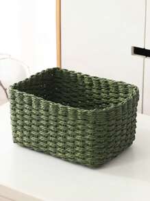 1pc/3pcs Handwoven Storage Baskets Set, Paper Rope Baskets For Home Organization, Suitable For Living Room, Bedroom, Cabinet, Office, Home Decor, Farmhouse Decor (Small + Medium + Large), Shelf Baskets, & Valentine's Day Decor - Army Green - View 6