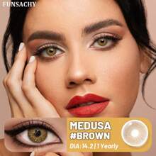 FUNSACHY 1 Pair Of Soft Gray Contact Lenses, Annual Makeup Contact Lenses, Beauty Contact Lenses, Suitable For Daily Wear And Use.