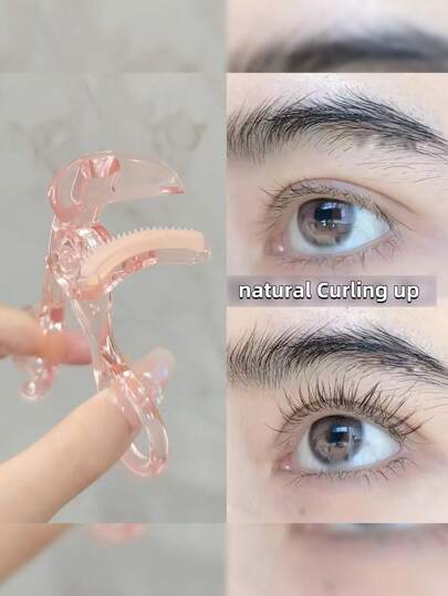 1 peça novo curvex de cílios grande angular leve, adequado para uso doméstico e externo, refil de curvex pequeno portátil, ferramenta de maquiagem sem pinças ou puxões, curvex de cílios de plástico, curvex de cílios, ferramenta de maquiagem sem pinças ou puxões, ideal para cílios grossos ou duros (rosa), adequado para iniciantes, maquiagem, barato, decoração de quarto, penteadeira, viagem, quarto, acessórios de maquiagem, curvex de cílios