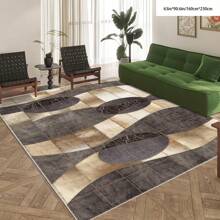 1pc Crystal Velvet Embossed Plaid Area Rug/Doormat - 5mm Thick, Waterproof, Non-Slip, Easy Clean, Machine Washable, Soft & Comfortable, Suitable For Entryway, Kitchen, Living Room, Bedroom, Hallway, Bathroom, Laundry Room - Carpet Decor