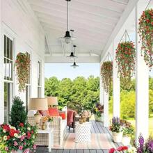3pcs, Artificial Hanging Plants Fake Hanging Plant Faux Eucalyptus Leaf Greenery Vine Outdoor UV Resistant Plastic Plants